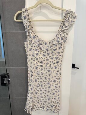 Reformation Floral Ruffle Mini Dress